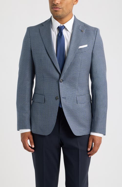 BOSS BOSS Hutson Slim Fit Dark Blue Microcheck Virgin Wool Sport Coat 