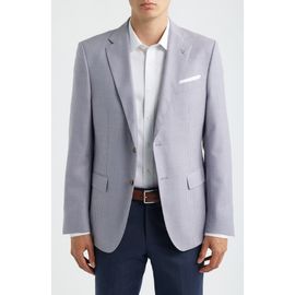 BOSS BOSS Hutson Slim Fit Light Light Purple Houndstooth Check Virgin Wool Sport Coat