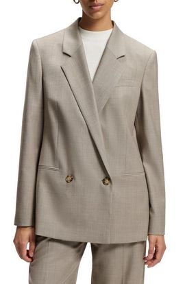 BOSS BOSS Jaleto14 Double Breasted Wool Blend Blazer