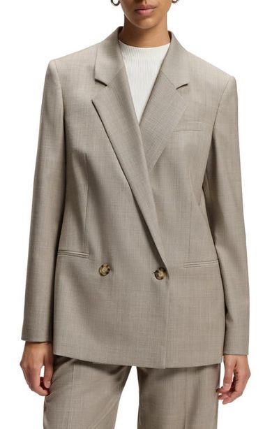 BOSS BOSS Jaleto14 Double Breasted Wool Blend Blazer