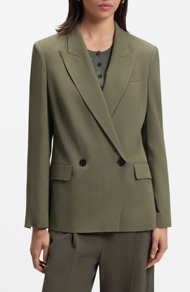 BOSS BOSS Jaleto Pinstripe Double Breasted Blazer