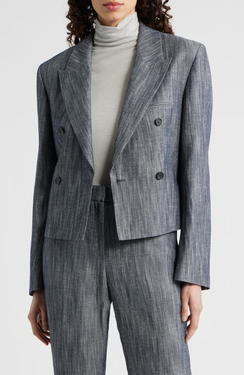 BOSS BOSS Jelsia Belted Sharkskin Twill Double Breasted Crop Blazer