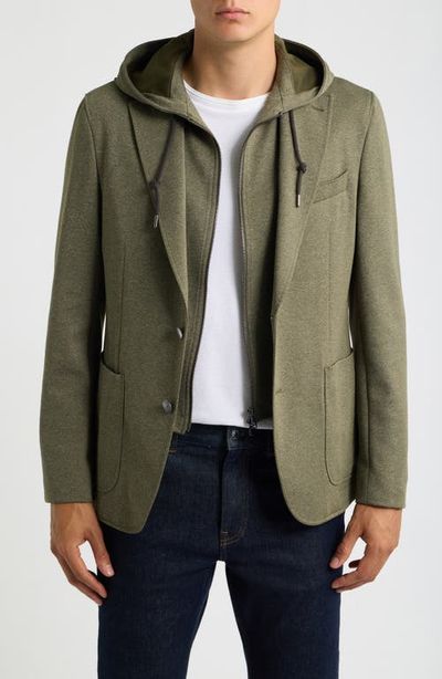 BOSS BOSS Jersey Sport Coat with Removable Hood