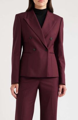 BOSS BOSS Jiamia Wool Blend Double Breasted Blazer