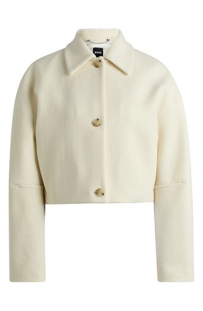 BOSS BOSS Joliane Chevron Stripe Wool Blend Jacket