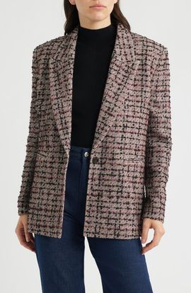BOSS BOSS Jovanamia One-Button Tweed Blazer