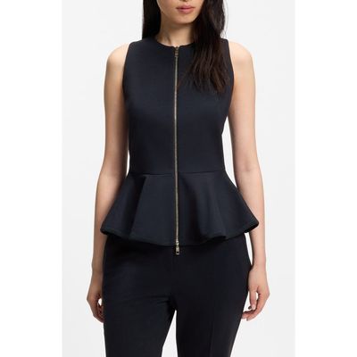 BOSS BOSS Julorna Zip Front Peplum Top