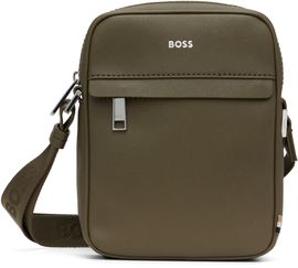 BOSS BOSS Khaki Signature Stripe Logo Detail Reporter Bag