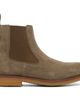 BOSS BOSS Khaki Suede Signature-Stripe Stitching Chelsea Boots - 1