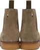 BOSS BOSS Khaki Suede Signature-Stripe Stitching Chelsea Boots - 2