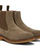 BOSS BOSS Khaki Suede Signature-Stripe Stitching Chelsea Boots - 4