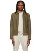 BOSS BOSS Khaki Zipper Closure Suede Jacket - 1