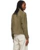 BOSS BOSS Khaki Zipper Closure Suede Jacket - 3