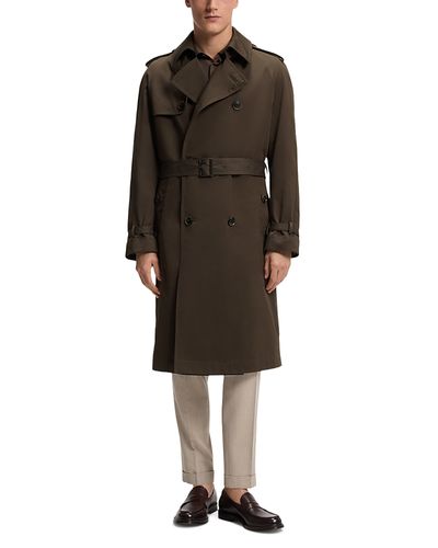 Boss Boss L-Cook Double Breasted Cotton Blend Trench Coat