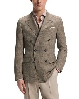 Boss Boss L-Jeff Double Breasted Silk Blend Sport Coat