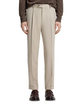 Boss Boss L-Peet Regular Fit Wool Blend Pleat Trousers