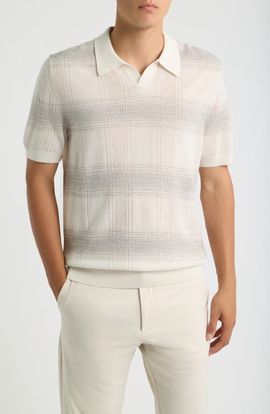 BOSS BOSS Lamoroso Striped Merino Wool Polo Sweater