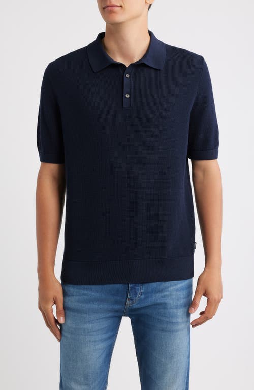 BOSS BOSS Lancio Solid Cotton Waffle Polo Sweater