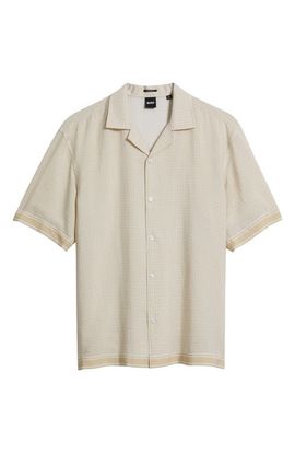 BOSS BOSS Lars Relaxed Fit Micropattern Camp Shirt