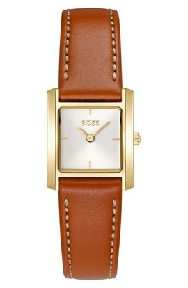 BOSS BOSS Lucy Scala Leather Strap Watch, 22mm