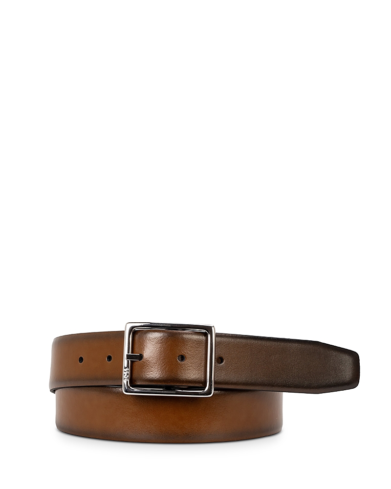 Boss Boss Men's Ralf Leather Polished Buckle Belt