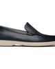 BOSS BOSS Navy Embossed-Logo Leather Loafers - 1