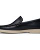 BOSS BOSS Navy Embossed-Logo Leather Loafers - 3