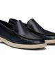 BOSS BOSS Navy Embossed-Logo Leather Loafers - 4