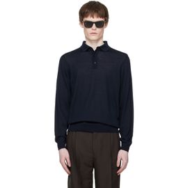 BOSS BOSS Navy Extrafine Merino Polo