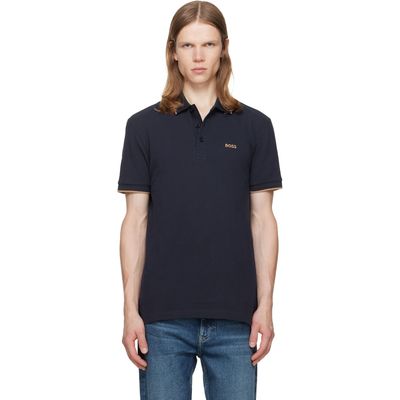 BOSS BOSS Navy Paddy Cotton Piqué Polo