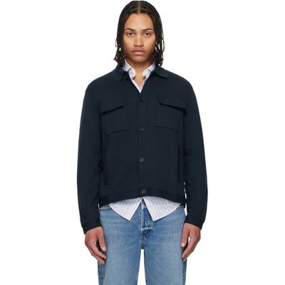 BOSS BOSS Navy Regular-Fit Cotton Overshirt