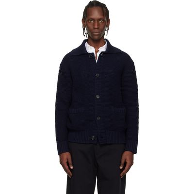 BOSS BOSS Navy Spread Collar Cardigan