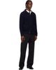 BOSS BOSS Navy Spread Collar Cardigan - 4