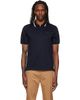 BOSS BOSS Navy Striped Collar Slim-Fit Cotton Polo - 1