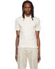 BOSS BOSS Off-White Striped Collar Slim-Fit Cotton Polo - 1