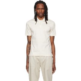 BOSS BOSS Off-White Striped Collar Slim-Fit Cotton Polo