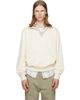 BOSS BOSS Off-White Zipper Neck Structured Cotton Sweatshirt - 1