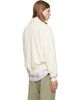 BOSS BOSS Off-White Zipper Neck Structured Cotton Sweatshirt - 3