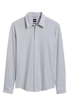 BOSS BOSS Roan Kent Slim Fit Stripe Performance Button-Up Shirt