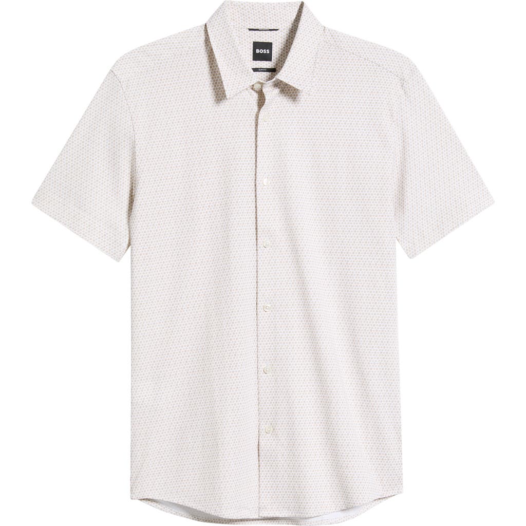 BOSS BOSS Roan Print Button-Up Cotton Blend Shirt