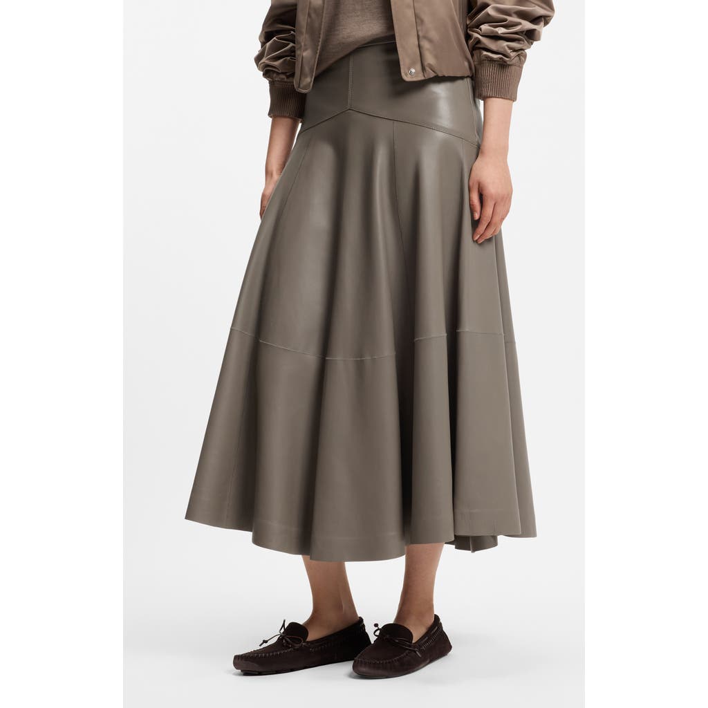 BOSS BOSS Sesola Leather Midi Skirt