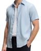 BOSS BOSS Short Sleeve Linen Blend Button Up Shirt - 4