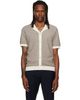 BOSS BOSS Tan Knit Short Sleeve Cardigan Shirt - 1