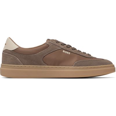 BOSS BOSS Tan Suede Trims Lace-Up Sneakers