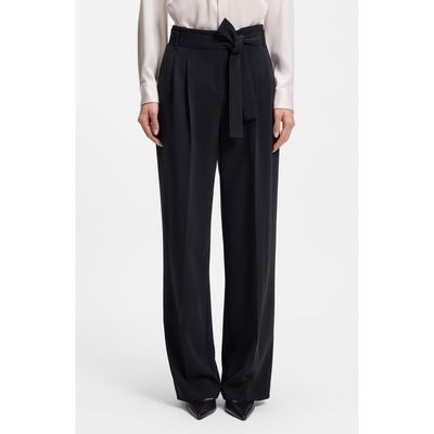 BOSS BOSS Tapiana Pleated Tie Waist Straight Leg Pants