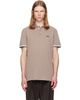 BOSS BOSS Taupe Contrast-Tipped Cotton Piqué Polo - 1