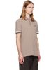 BOSS BOSS Taupe Contrast-Tipped Cotton Piqué Polo - 2