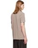 BOSS BOSS Taupe Contrast-Tipped Cotton Piqué Polo - 3