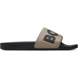 BOSS BOSS Taupe Logo Slides
