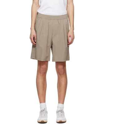 BOSS BOSS Taupe Water-Repellent Micro-Waffle Shorts